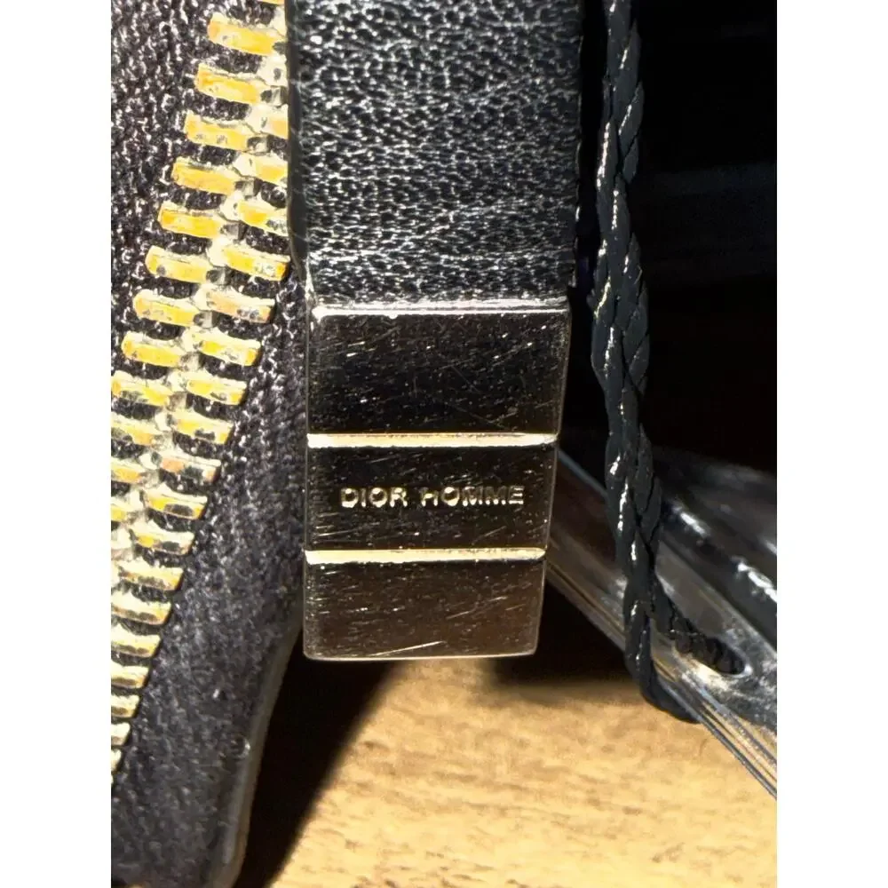 Dior Homme Abstract Graphic Printed Leather Zip Around Long Wallet